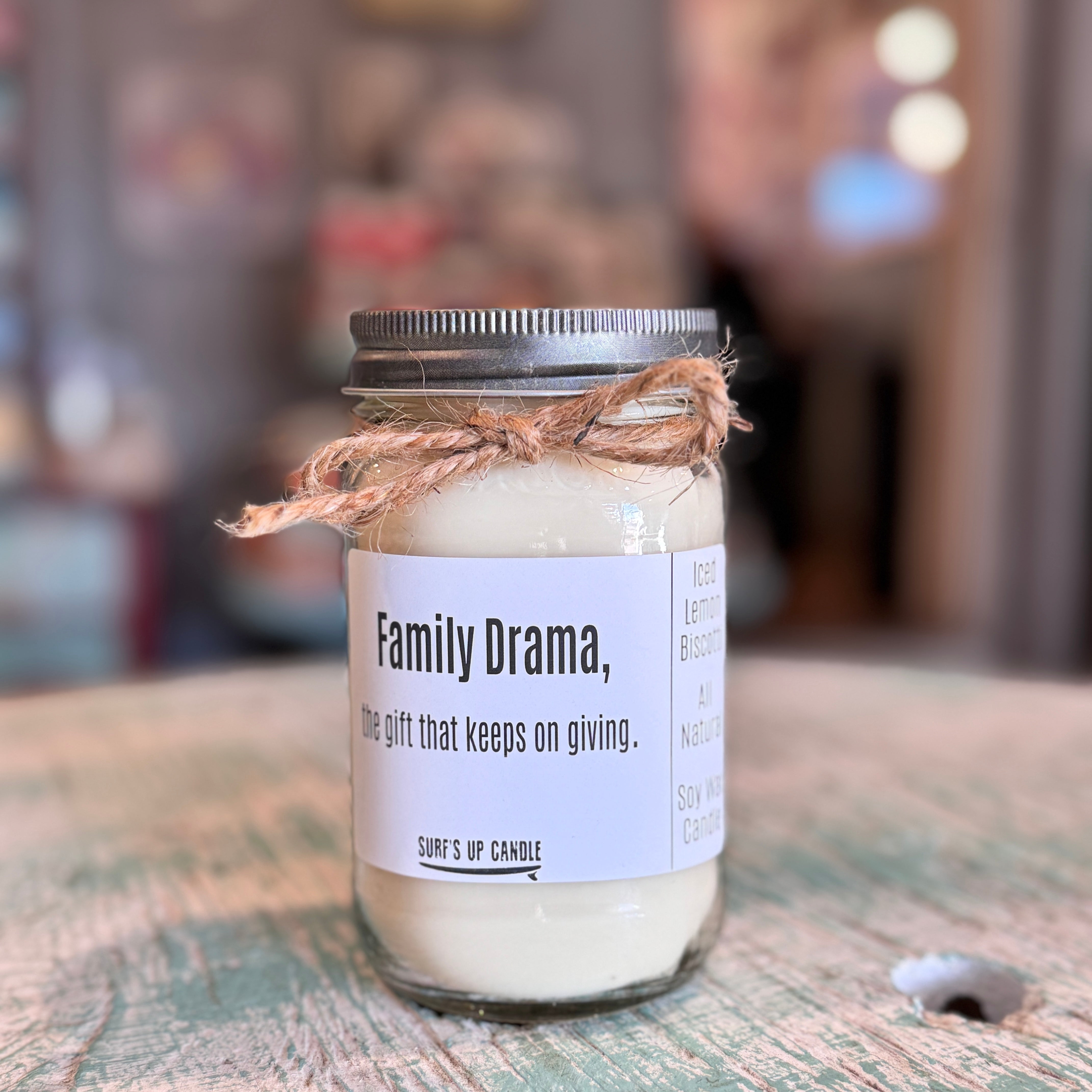 Iced Lemon Biscotti Mason Jar Candle - Wacky Wicks Collection