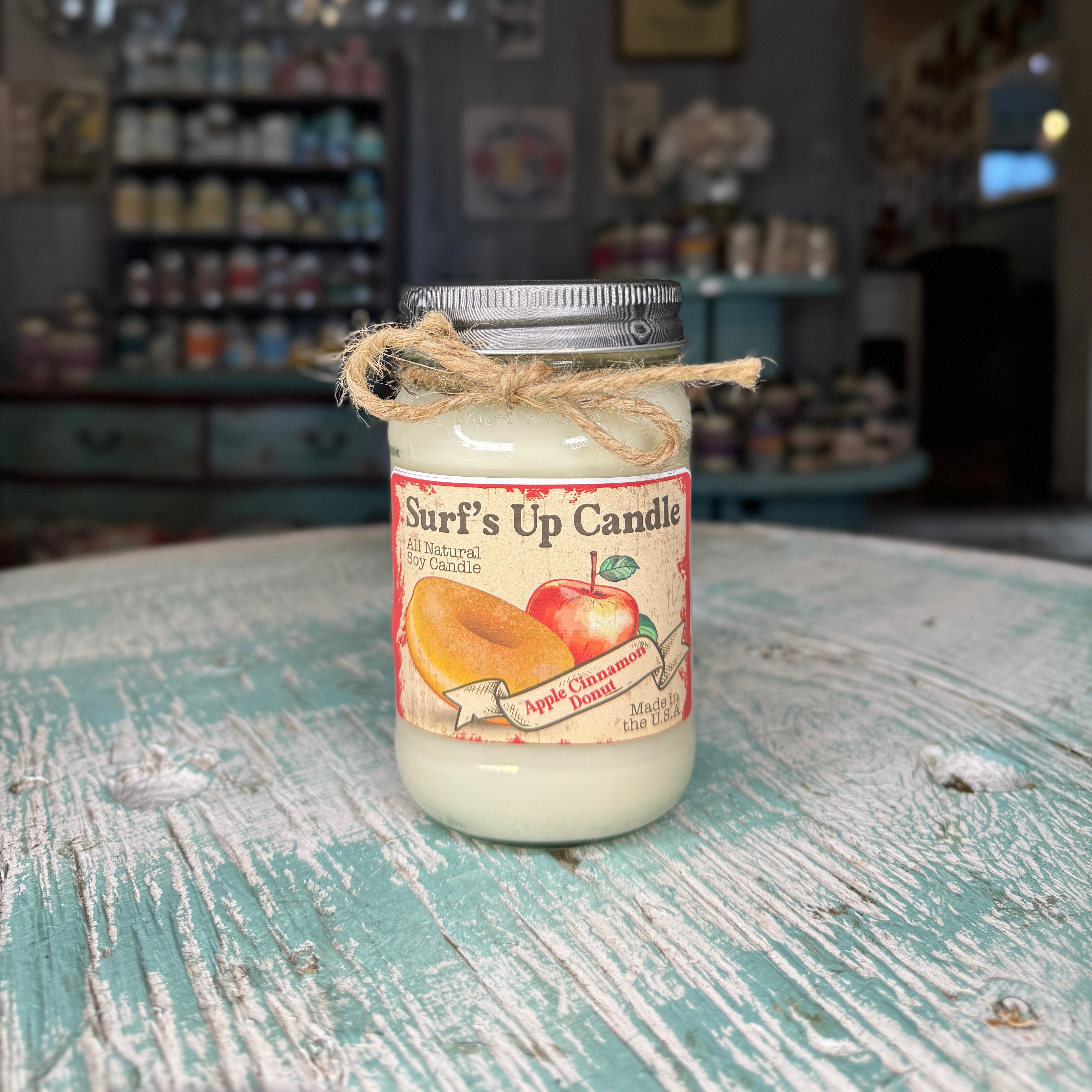 Apple Cinnamon Donut Mason Jar Candle - Vintage Collection