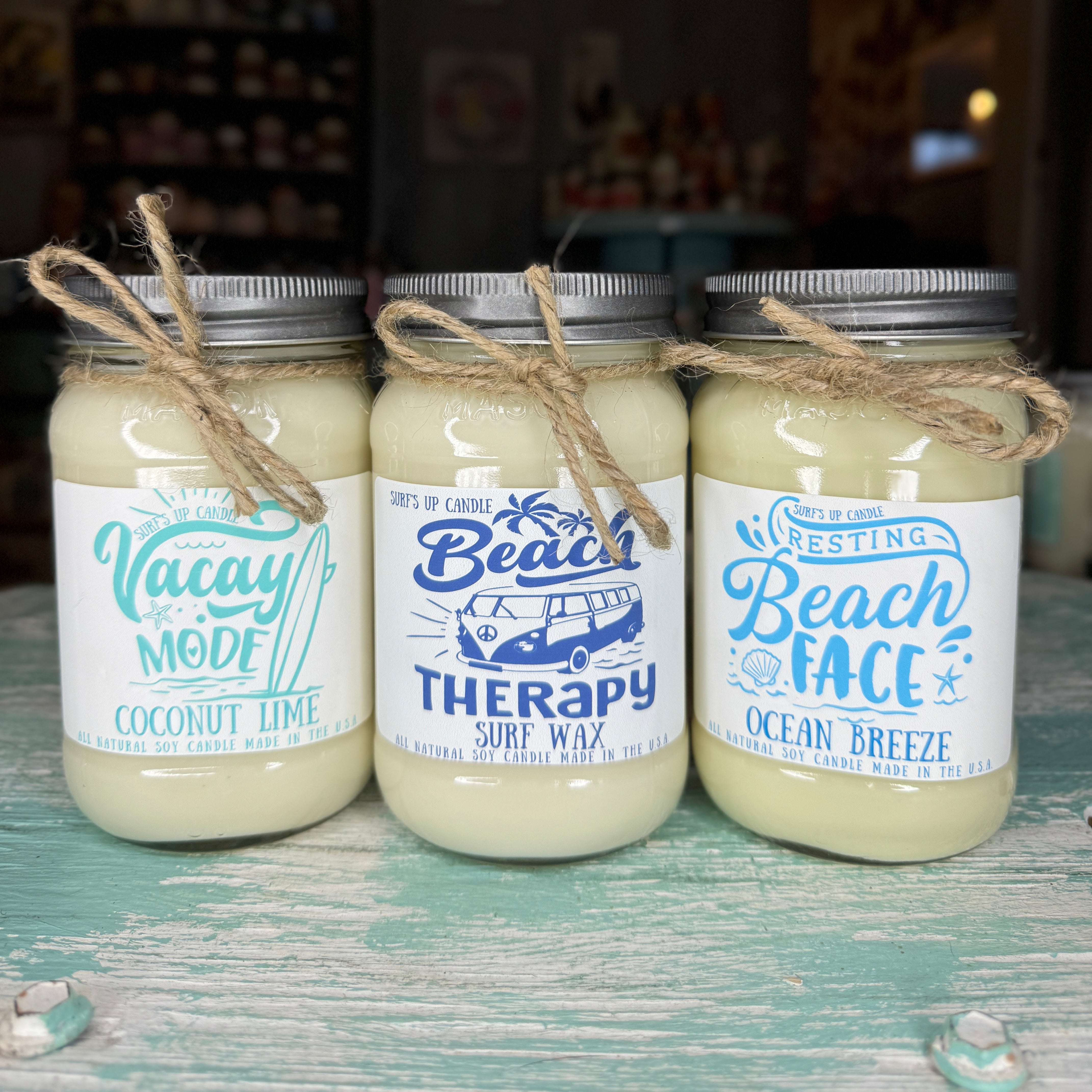 Beach Therapy Mason Jar Trio