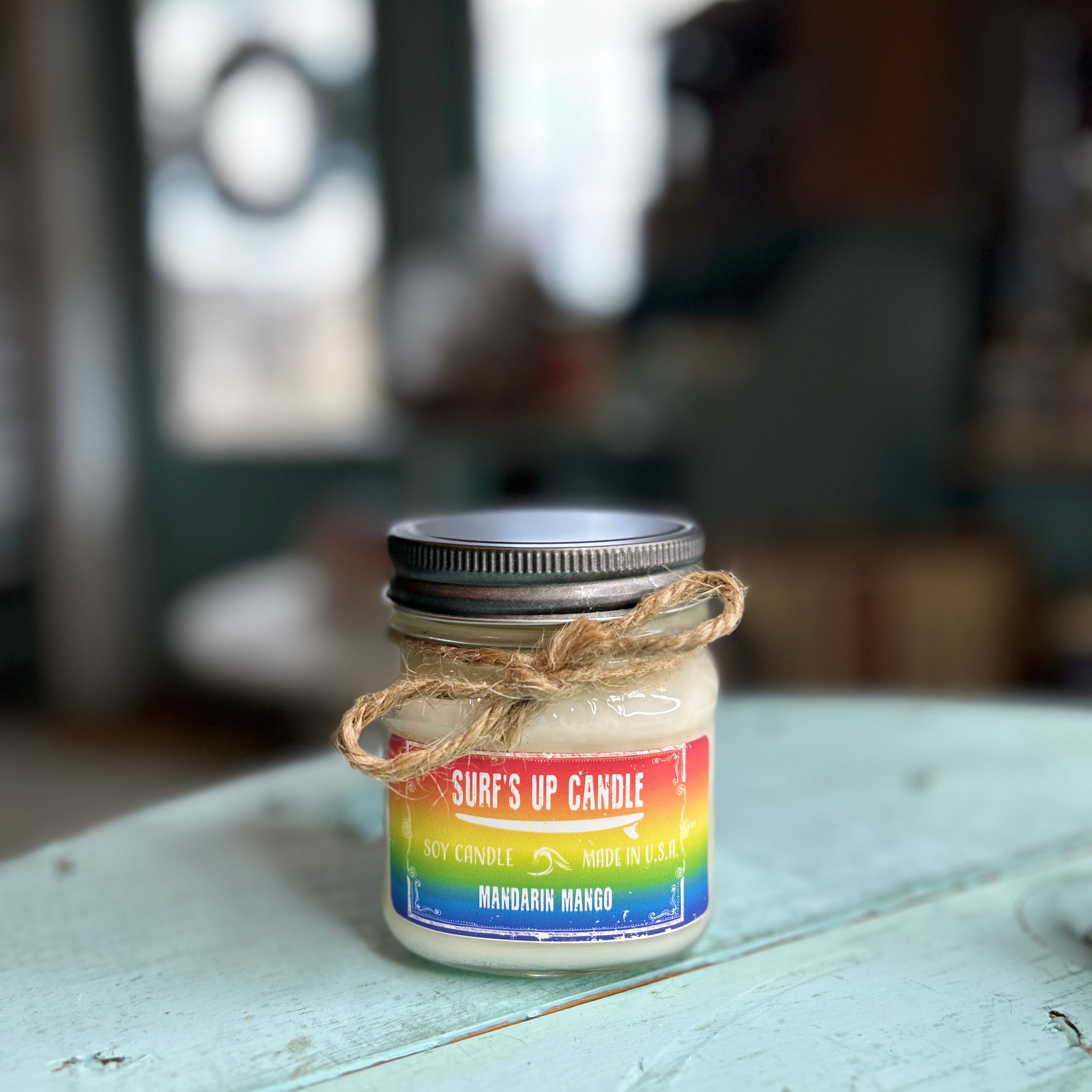 Mandarin Mango Rainbow 8oz Mason Jar