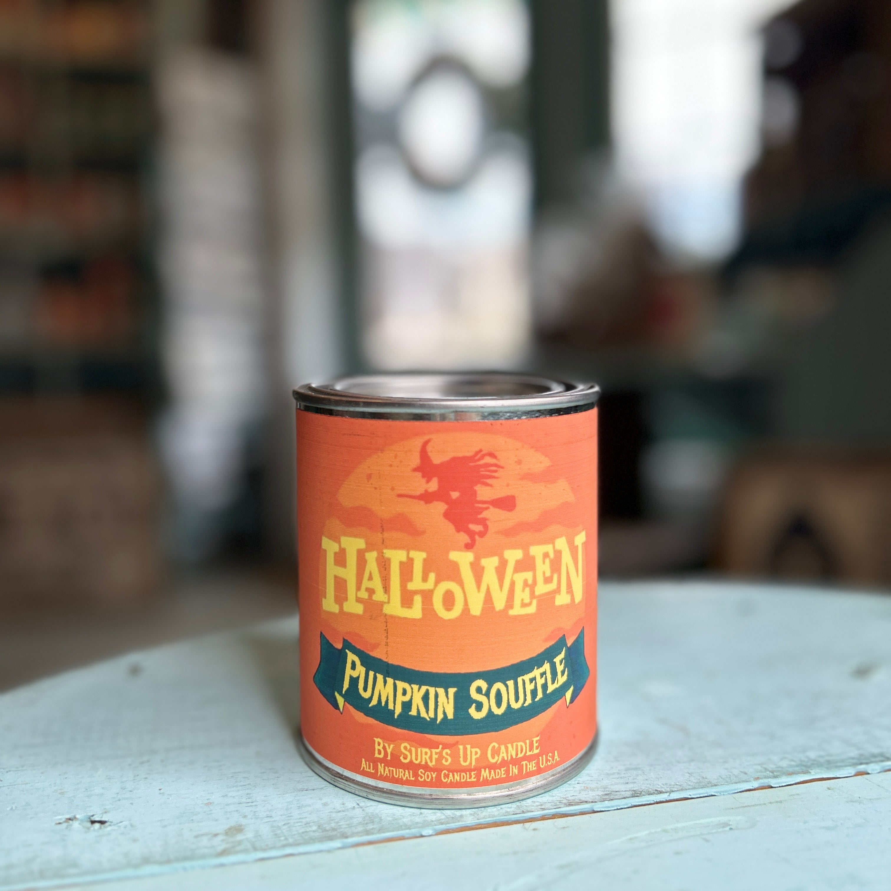 Orange Witch Pumpkin Souffle Paint Can Candle - Halloween Collection