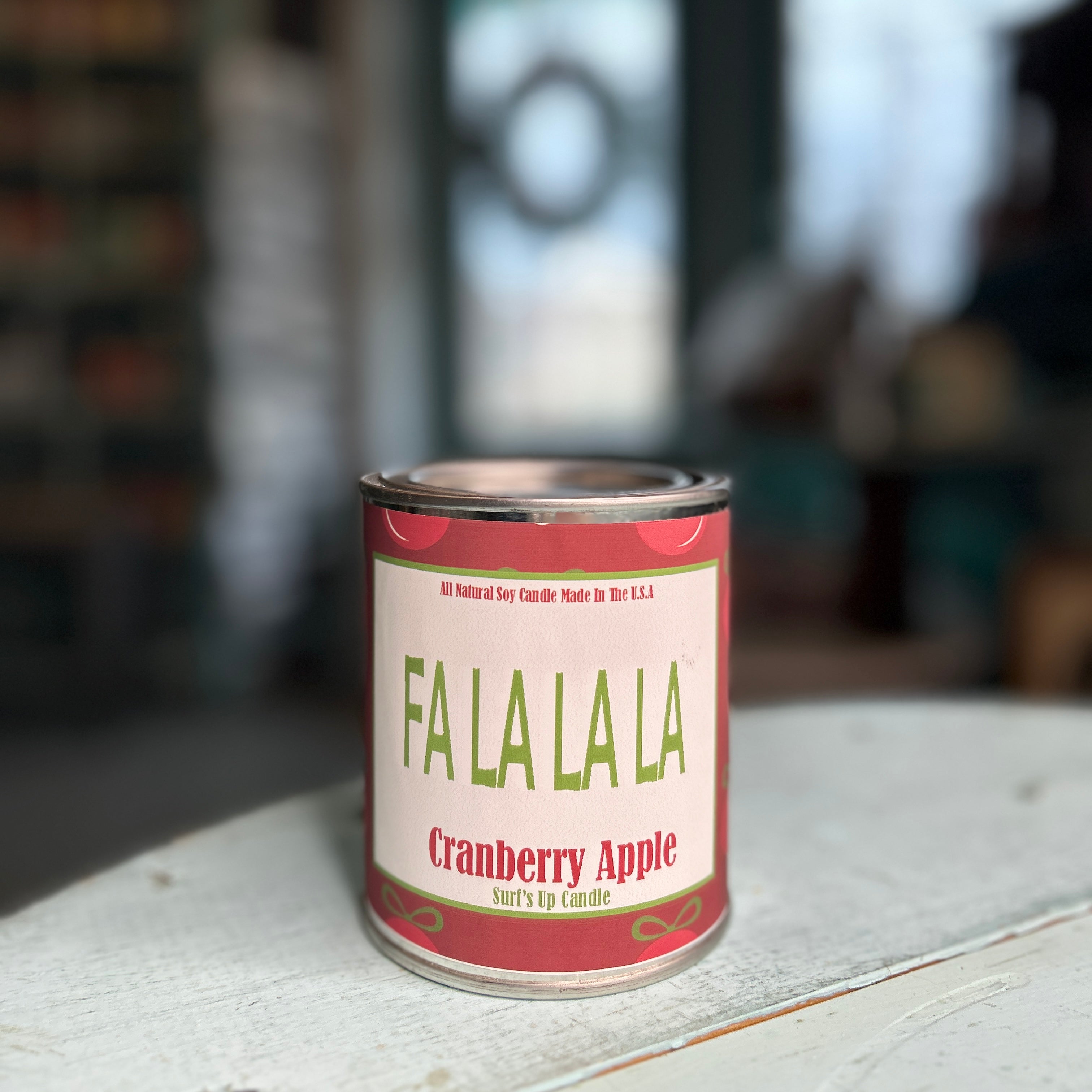 Fa La La La Cranberry Apple Paint Can Candle - Christmas Collection