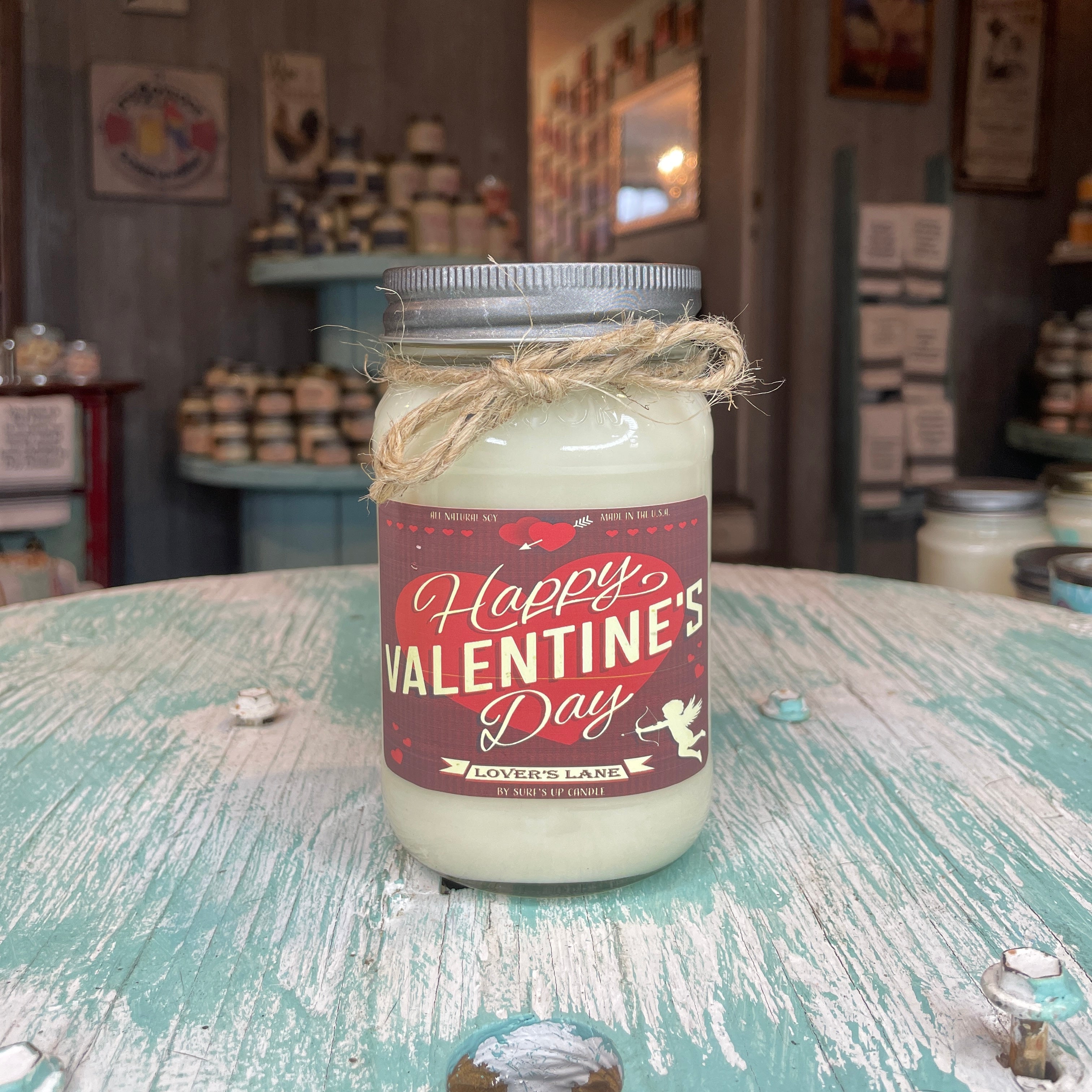 Happy Valentine's Lover's Lane Mason Jar Candle - Valentine's Day Collection