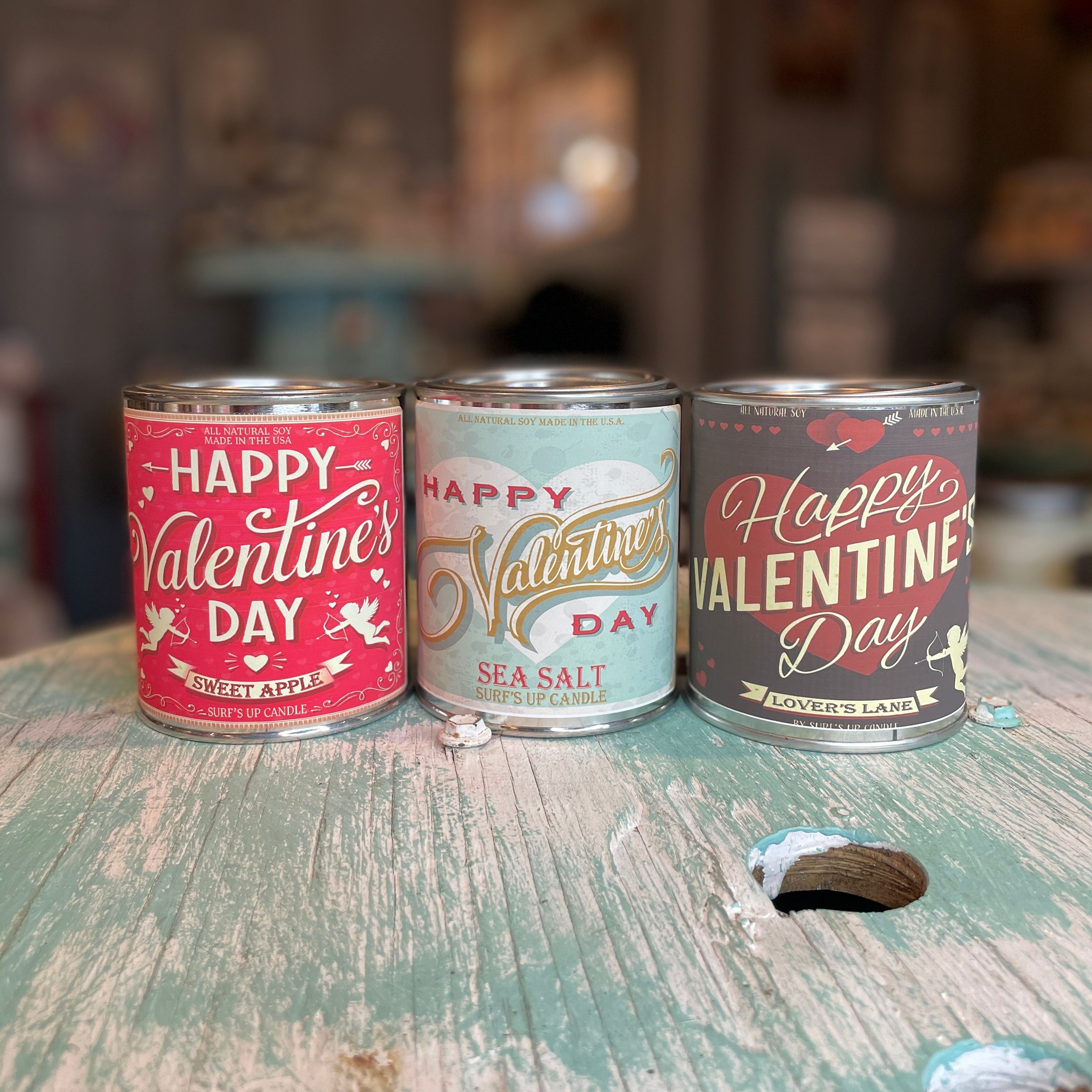 Happy Valentine's Paint Can Candle Trio - Valentine's Day Collection