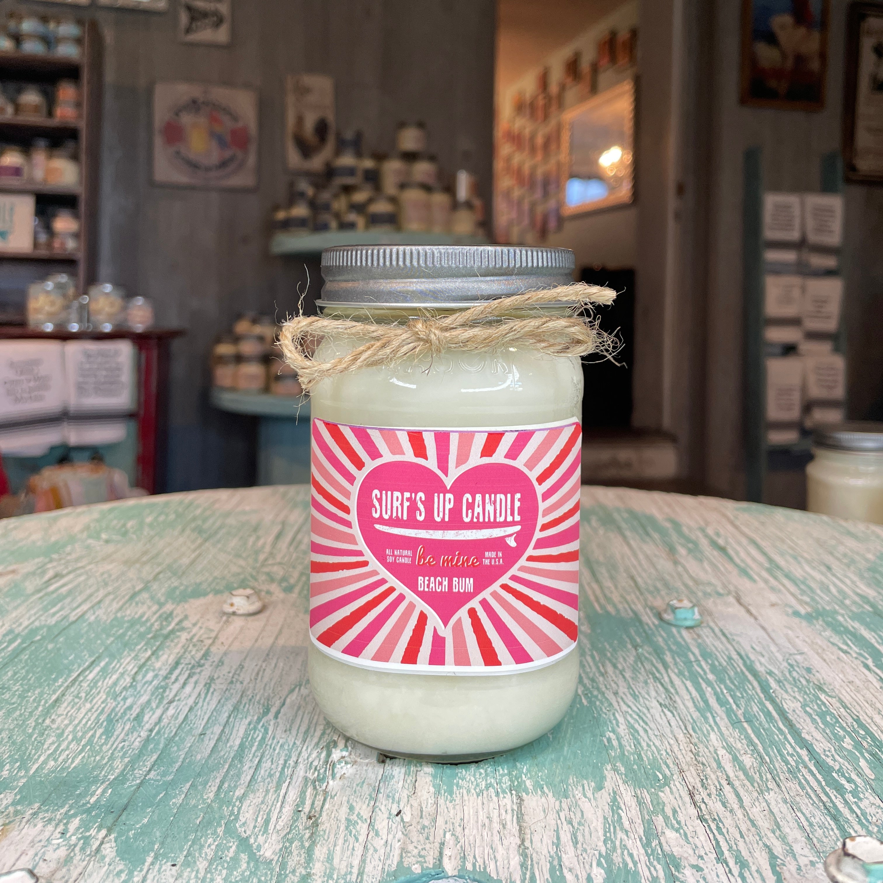 Beach Bum Mason Jar Candle - Valentine's Day Collection