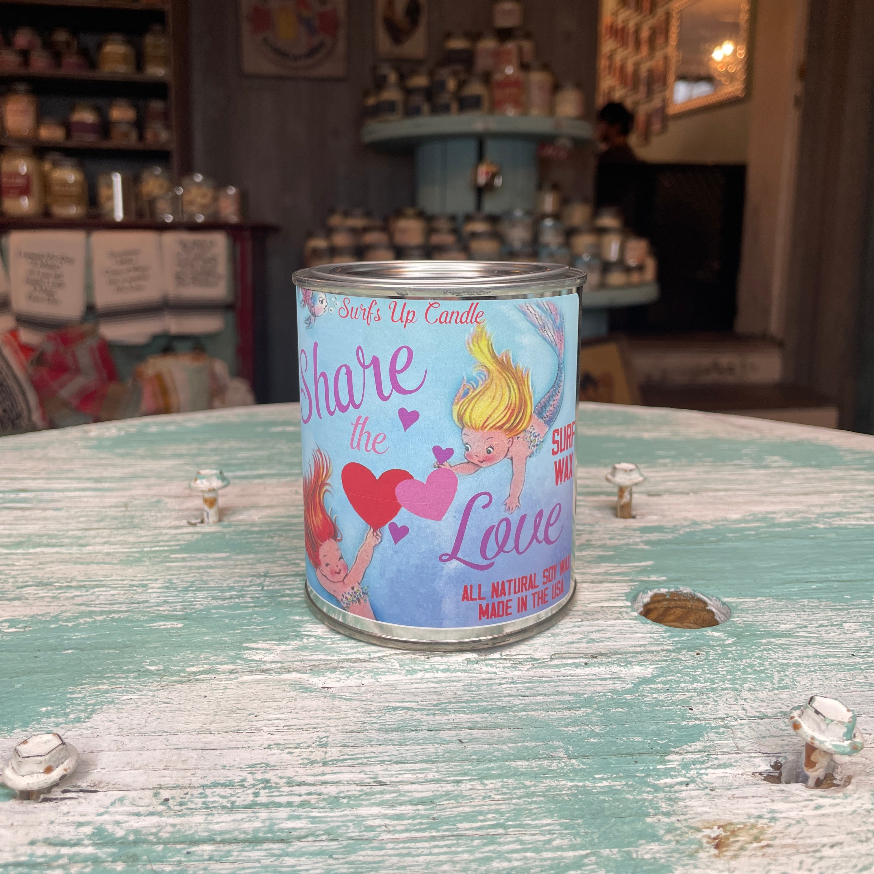 Share the Love Surf Wax Paint Can Candle - Valentine Collection