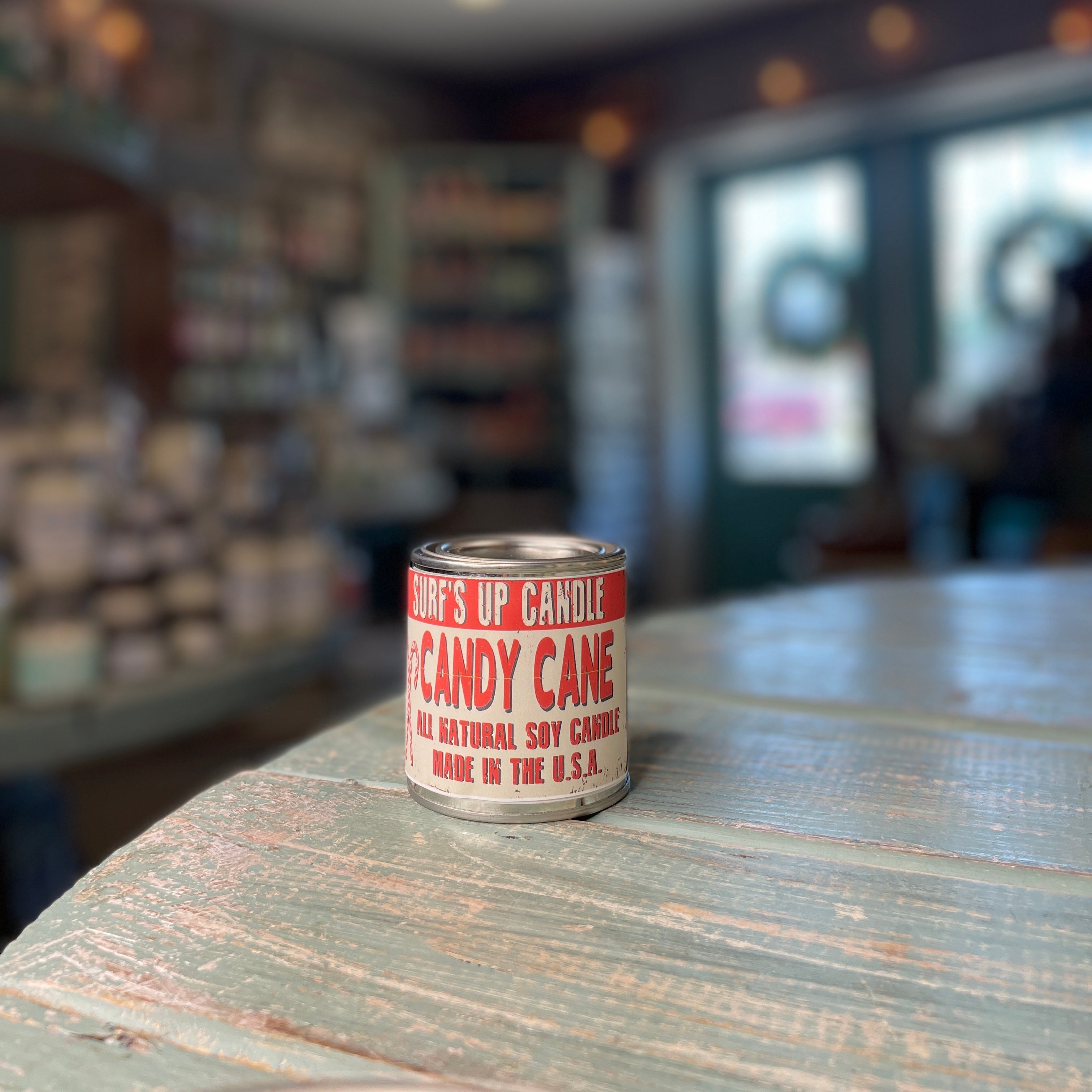 Candy Cane Paint Can Candle - Vintage Collection Sidewalk Sale