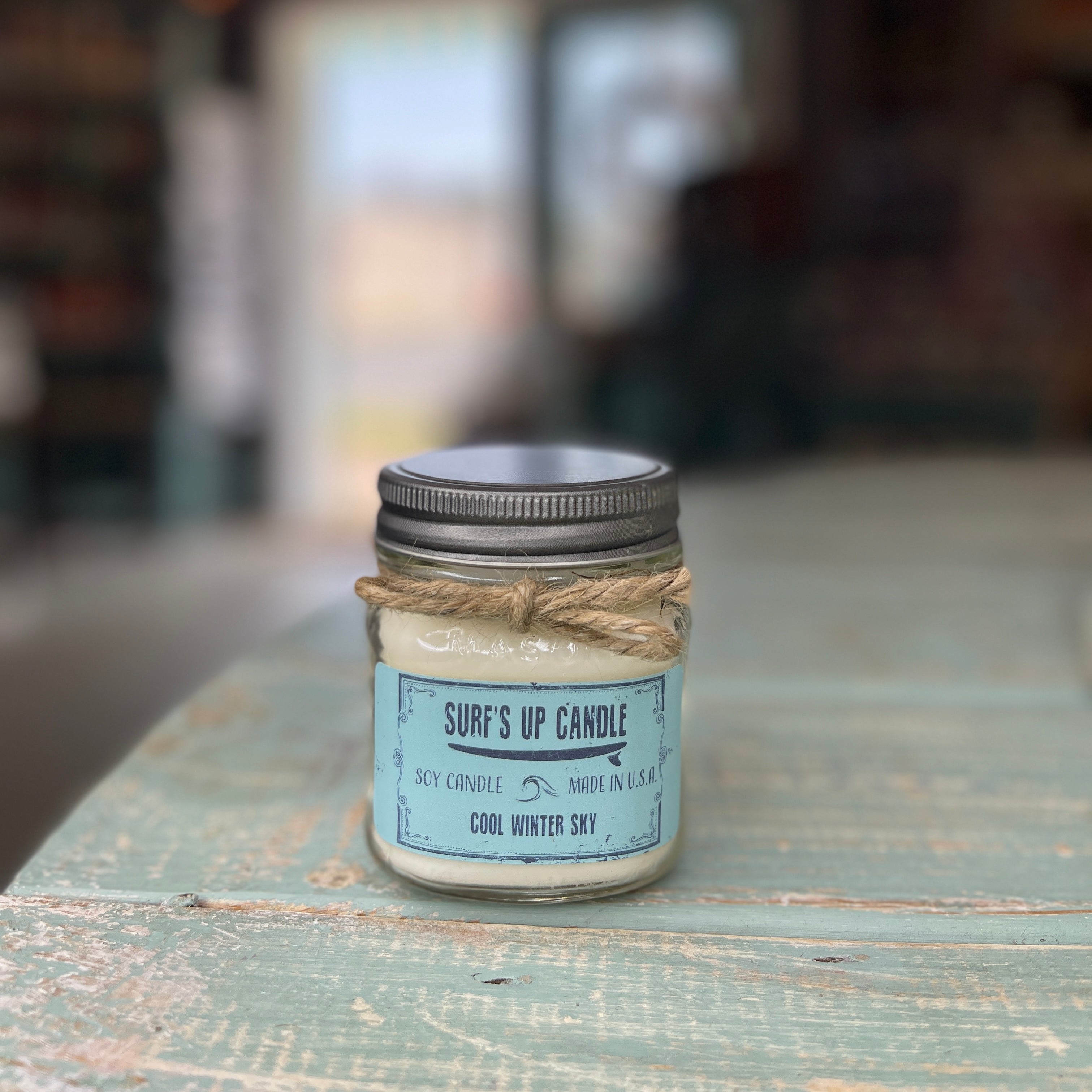 Cool Winter Sky Mason Jar Candle - Original Collection