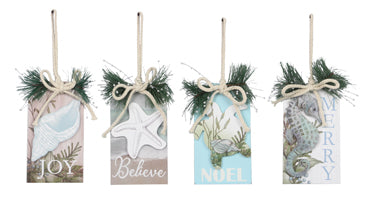 WOOD NAUTICAL CHRISTMAS TREE ORNAMENTS - Sold Individually