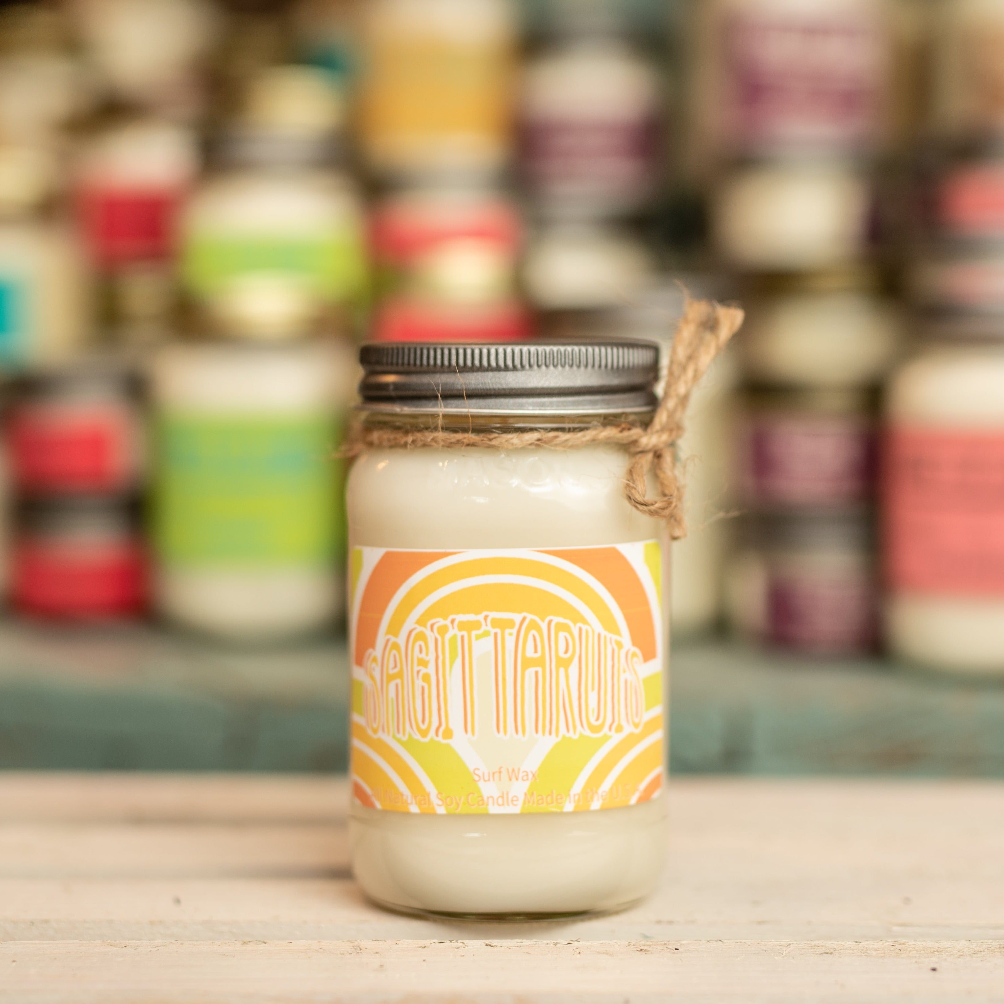 Vintage Sagittarius Surf Wax Mason Jar - Zodiac Collection