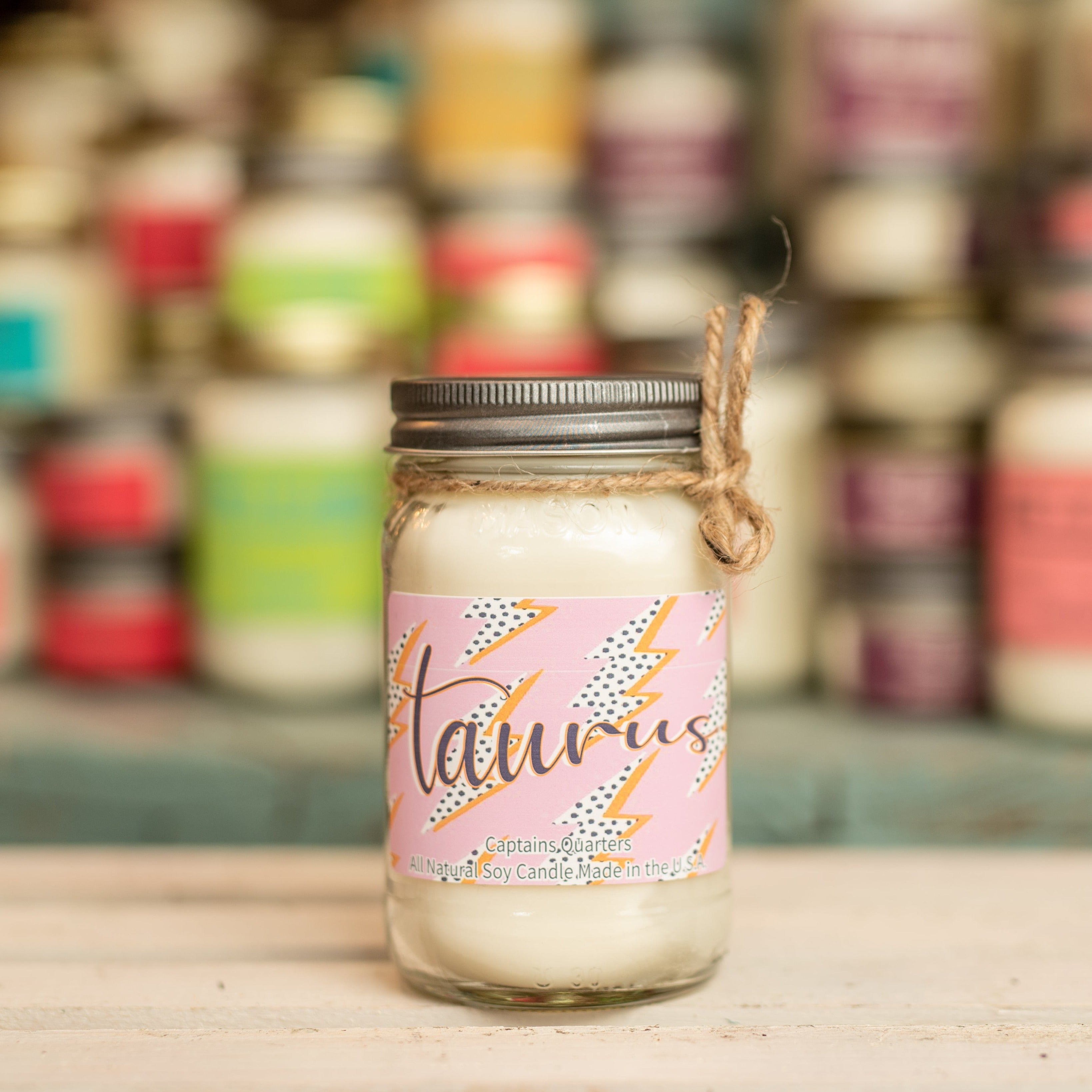 Vintage Taurus Captains Quarters Mason Jar  - Zodiac Collection