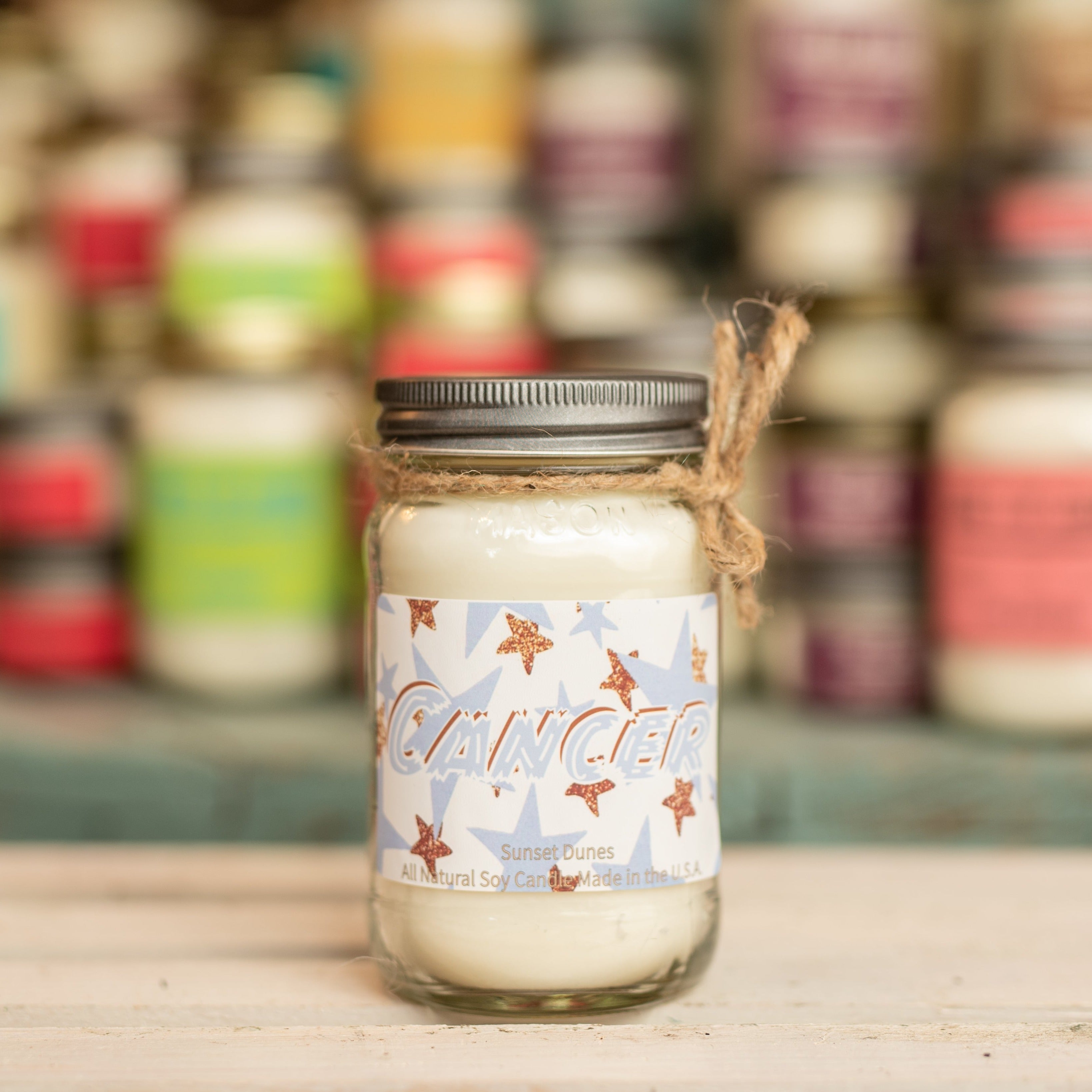 Vintage Cancer Sunset Dunes Mason Jar - Zodiac Collection