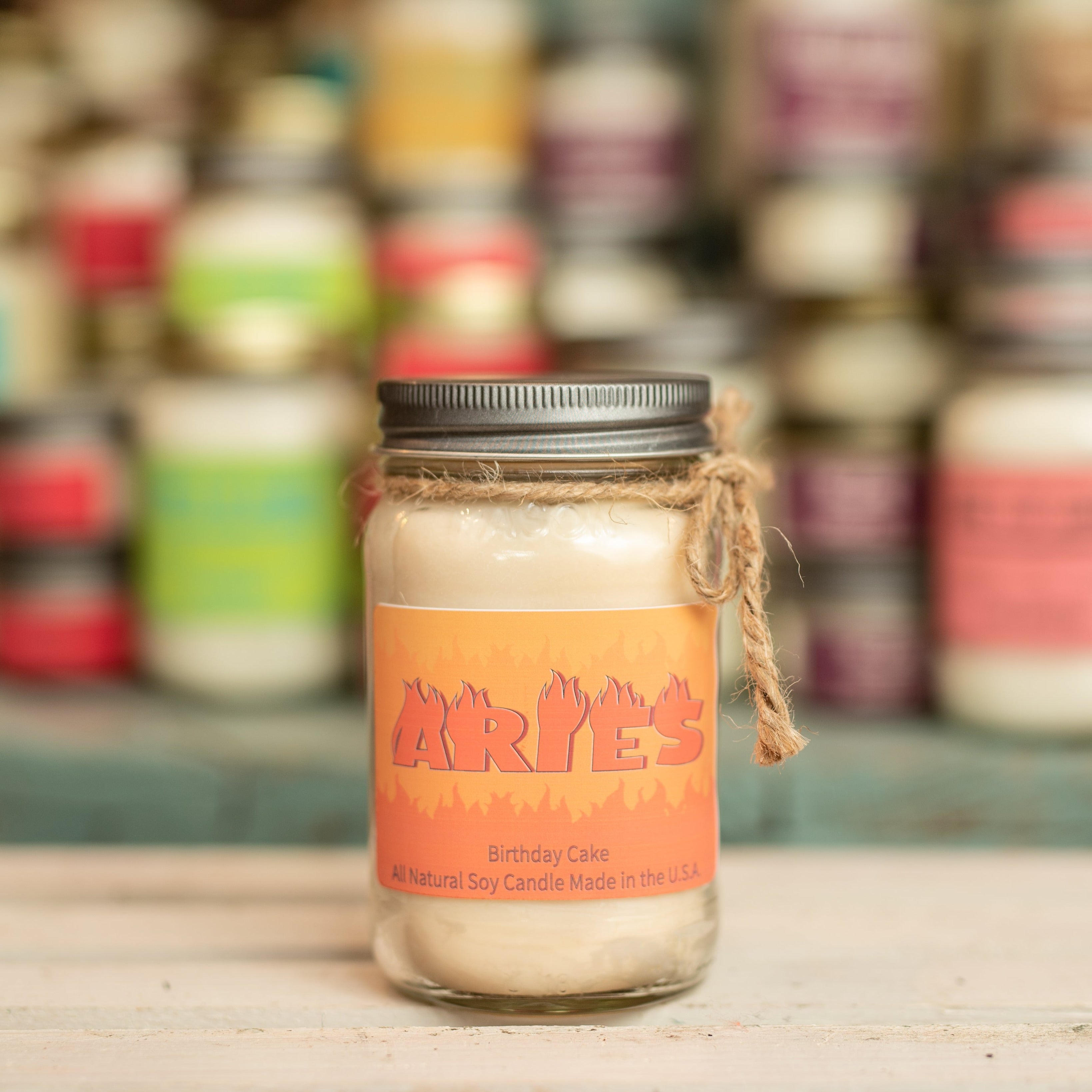 Vintage Aries Birthday Cake Mason Jar - Zodiac Collection