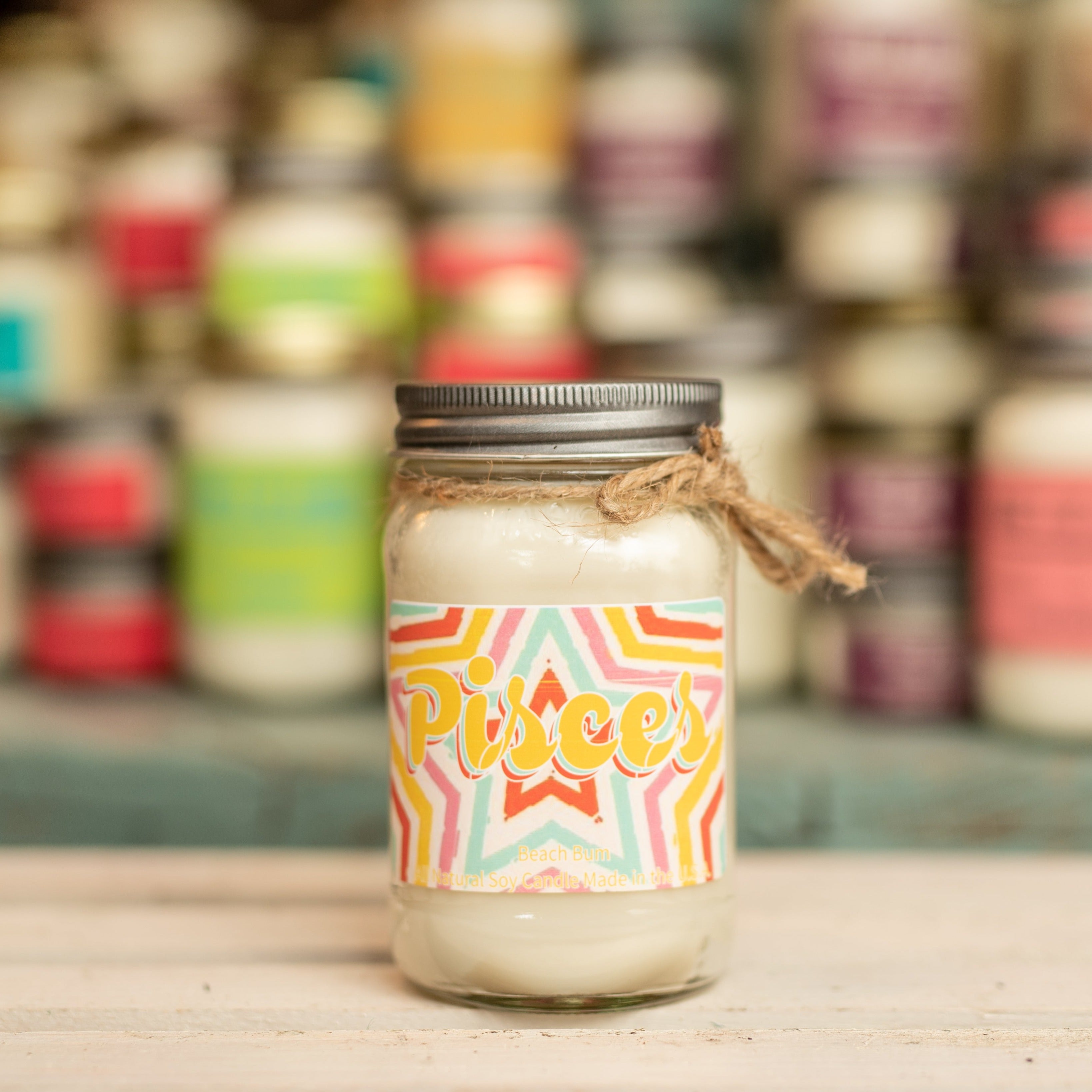 Vintage Pisces Beach Bum Mason Jar - Zodiac Collection